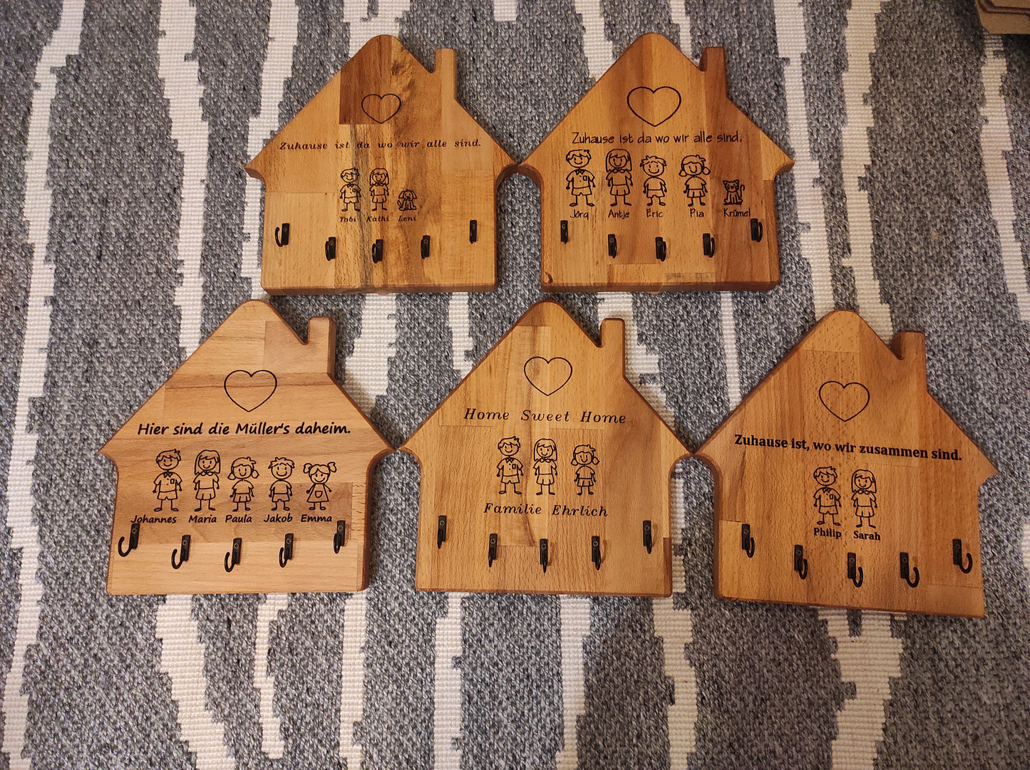 Schlüsselbrett aus Holz, personalisiertes Schlüsselbrett