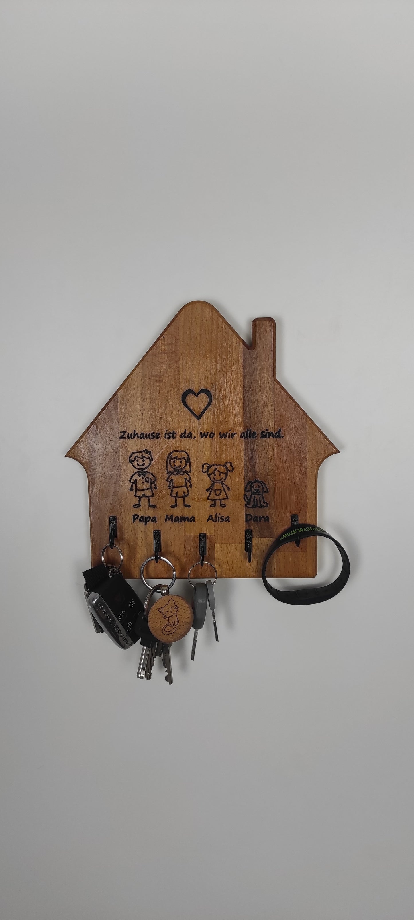 Schlüsselbrett aus Holz, personalisiertes Schlüsselbrett